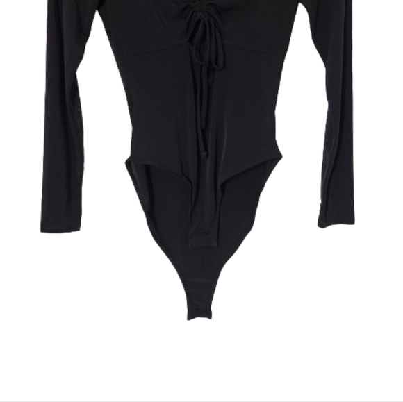 Topshop Cutout Ruched Bodysuit Women's Size 4 - Picture 8 of 13